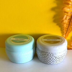 Volcano Candle (2) Set - Blue and White 85g 3oz